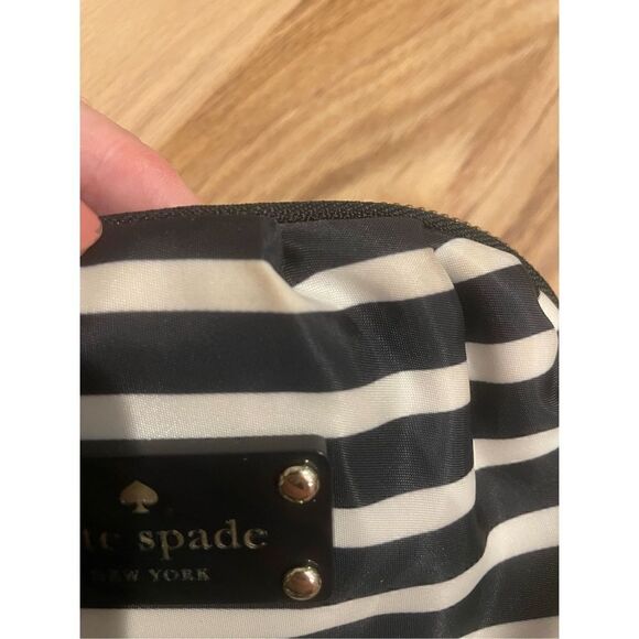 Kate Spade Crossbody Black and White Gold Chain Small Nautical Striped - Picture 12 of 12